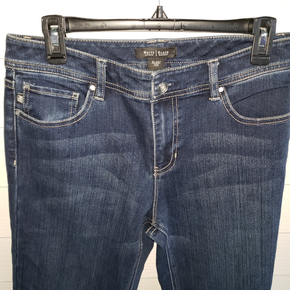 White House Black Market BLANC Dark Wash Jeans - Picture 2 of 3